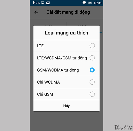 Huong dan chuyen che do mang 2G, 3G 5